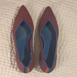 Rothy's Red and Blue Patterned Flats